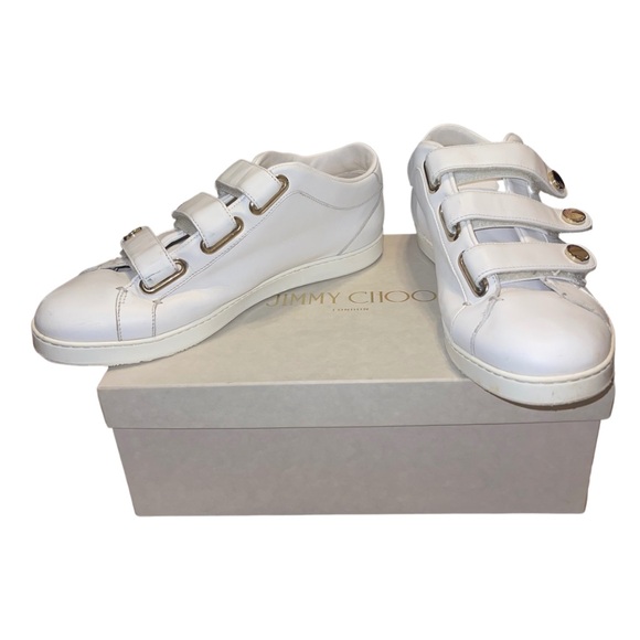 (W/ Box & Dust Bag) Jimmy Choo NY Leather Velcro Sneakers